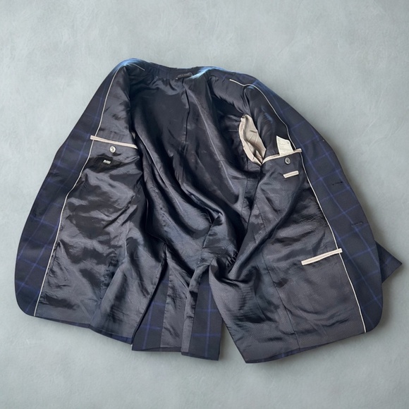 HUGO BOSS Mens Blazer Sport Coat Casual Jacket Size 40R Wool Navy Suit - Picture 3 of 8